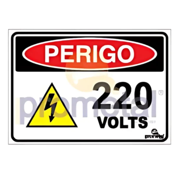 PLACA PERIGO: 220 VOLTS