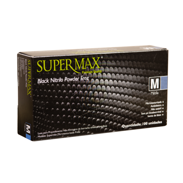 LUVA BLACK NITRILO SEM PO SUPERMAX - CA 38801