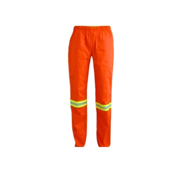 CALÇA DE BRIM LARANJA COM REFLETIVO