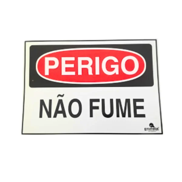 PLACA PERIGO: NÃO FUME 35X25cm